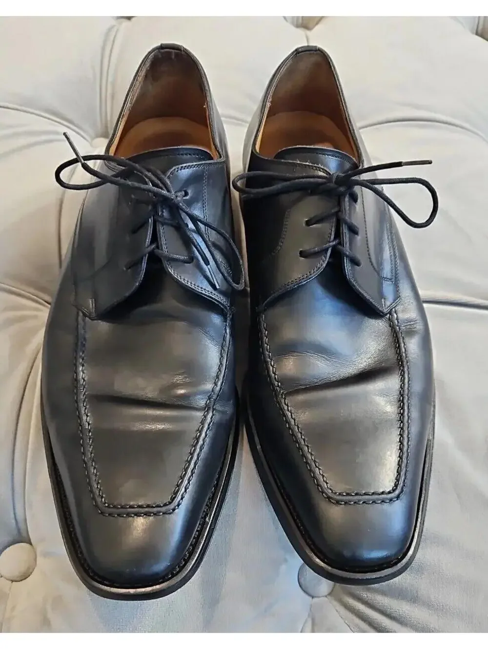 Magnanni 13723 Black Leather LaceUp Oxfords Loafers Mens Dress Shoes 9.5 M Nice!